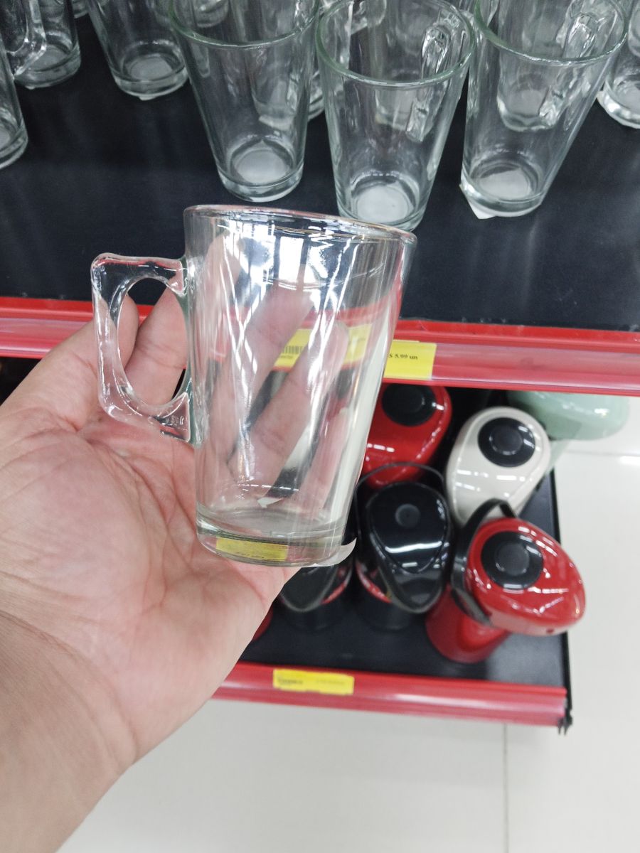 古玩收藏 玻璃杯 透明小杯 手柄设计
