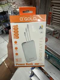 α GOLD 10000mAh移动电源，便携式充电宝，支持多种接口