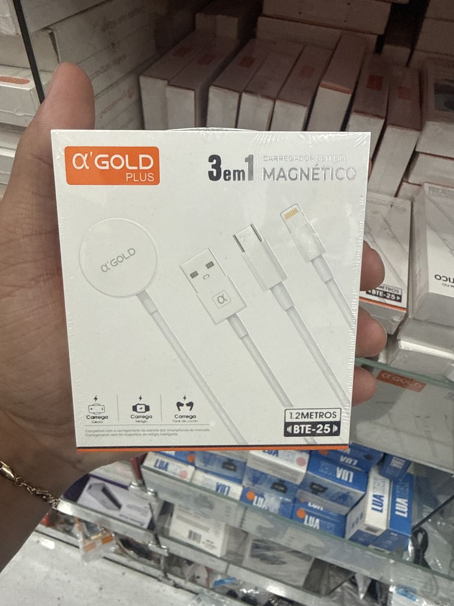 α'GOLD PLUS 3合1磁性充电线，适用于多种设备，12米长