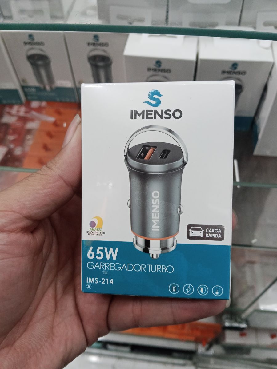 IMENSO 65W车载充电器，快速充电，双USB接口，型号IMS-214