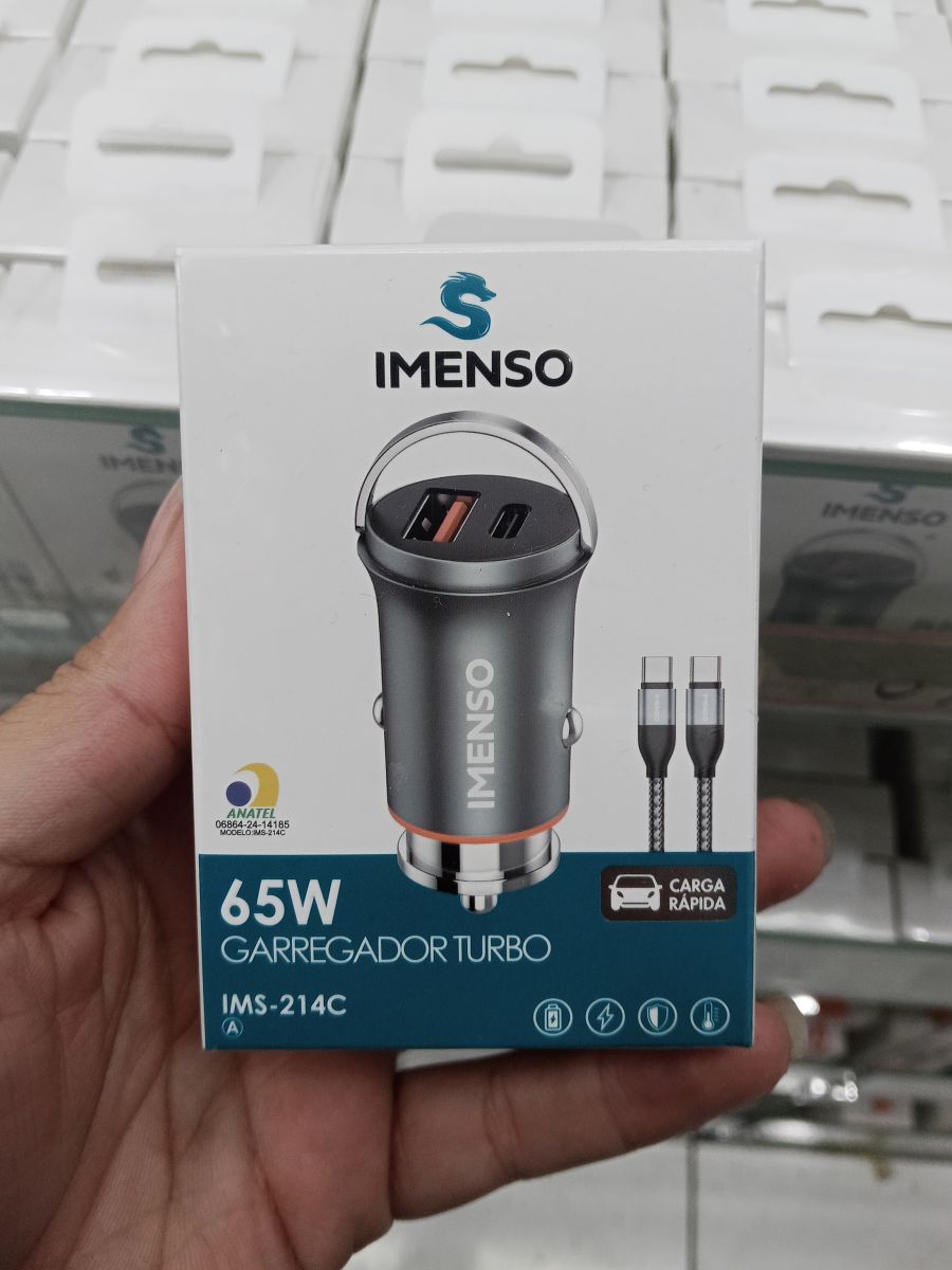 IMENSO 65W快充车载充电器，双USB接口，型号IMS-214C