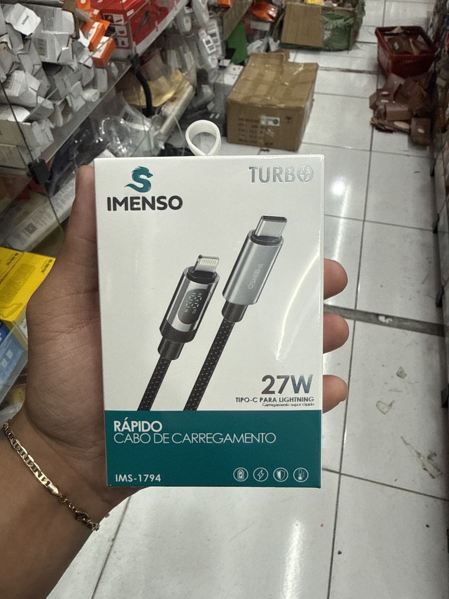 IMENSO 27W快充数据线，Type-C转Lightning，黑色，耐磨设计