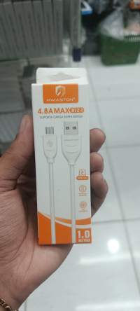 HMASTON 1米快充数据线，4.8A，适用于Micro USB，白色