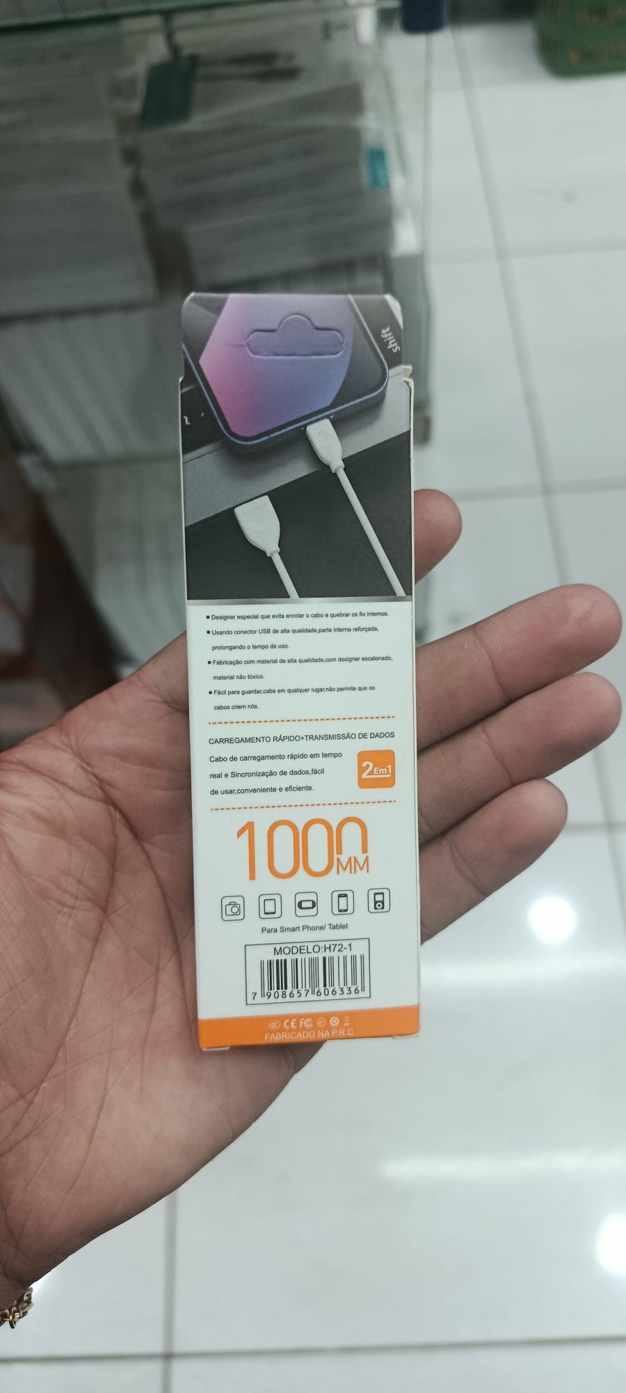 HMASTON 1米快充数据线，4.8A，适用于Micro USB，白色