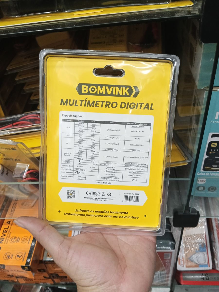 BOMVINK 数字万用表 BCM-5002，测量直流电压、交流电压、电流，带测试线