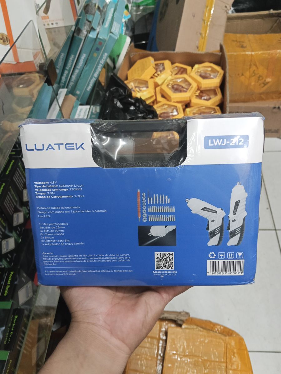 LUATEK迷你电动螺丝刀套装，带LED灯，47件，型号LWJ-212