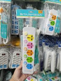 STAMEGA排插 ST-901，带过滤器，六个插孔，适合多种设备，颜色多样