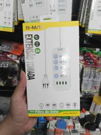 B-MAX 2米排插，带4个USB接口，适用于家庭和办公