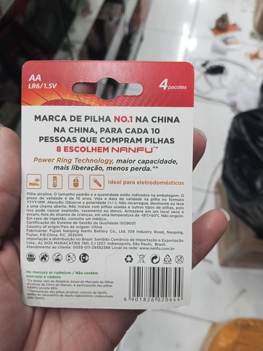南孚 AA 碱性电池 4 节装，动力环技术，适用于各种电子设备
