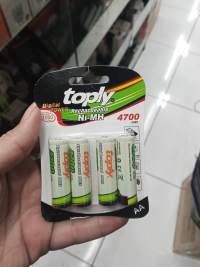 Toply 充电电池 AA 4700mAh 4节装，适用于数码产品