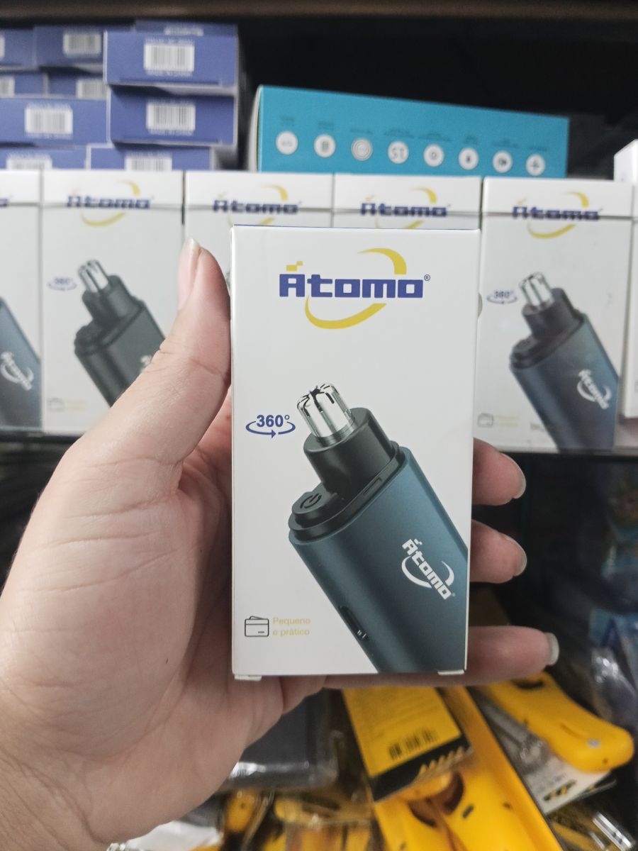 Atomo 360°电动鼻毛修剪器，便携式剃须用品，蓝色