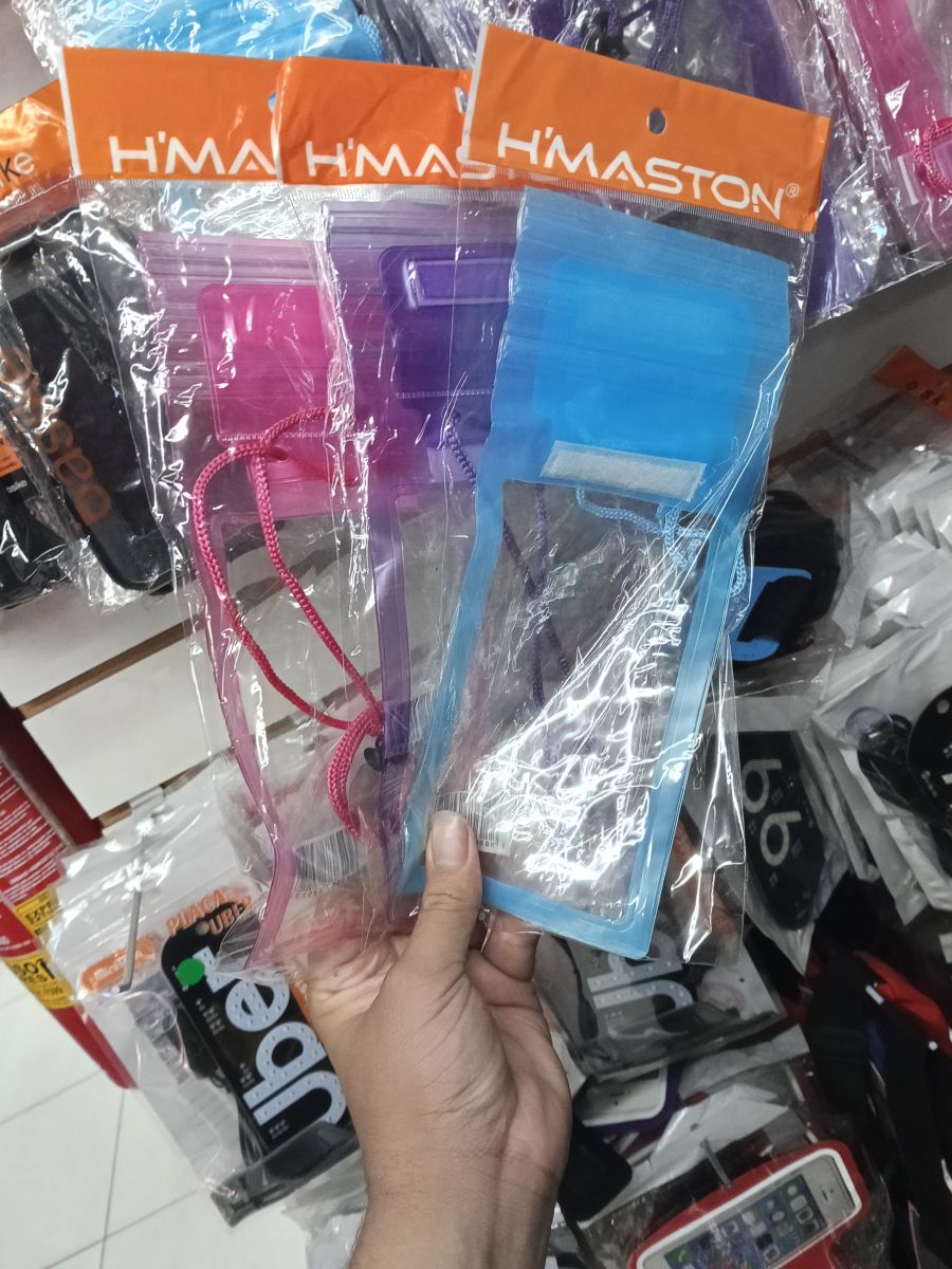 H'MASTON摩托防雨手机袋，防水透明保护套，适用于各种手机，蓝色、紫色、粉色可选