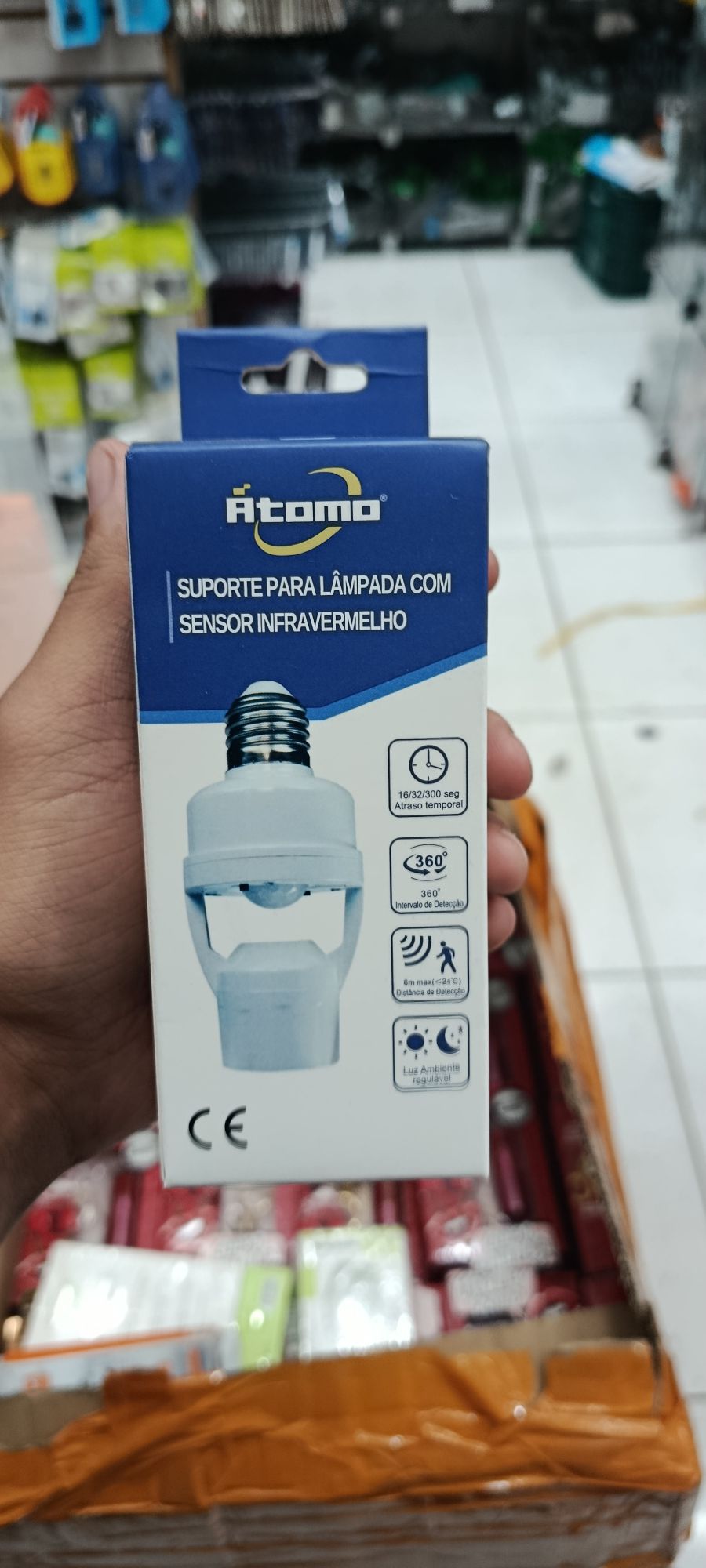 Atomos 红外传感器灯泡支架，适用于各种灯泡，CE认证