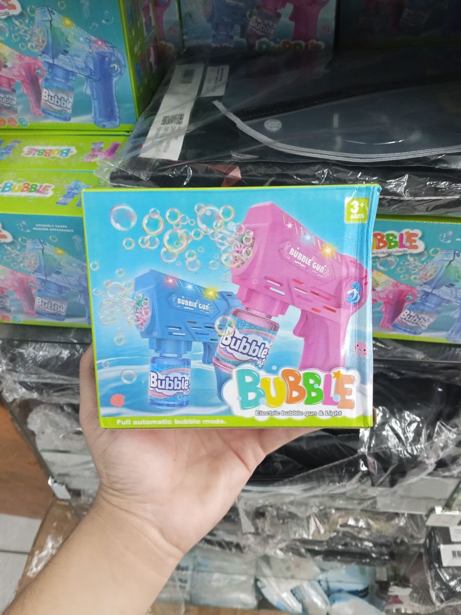 全自动泡泡枪互动玩具，蓝色和粉色可选，适合3岁及以上儿童