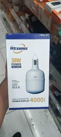 Atoma 38W LED灯泡，便携式可充电，18650锂电池，4000mAh，适用于户外照明