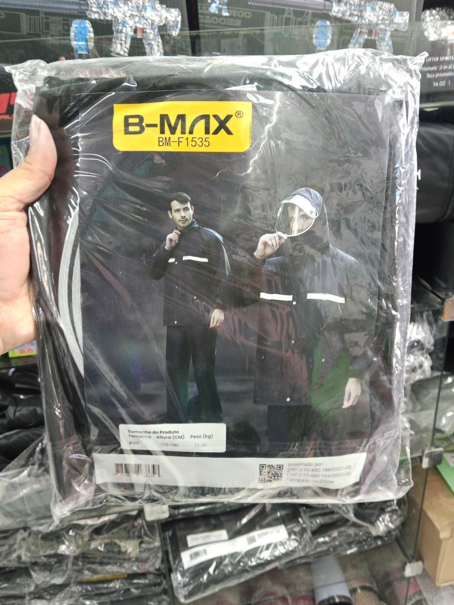 B-MAX BM-F1535 男士防水雨衣，黑色，透气舒适，适合户外活动