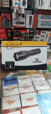 B-MAX T6手电筒，强光LED，便携式，黑色