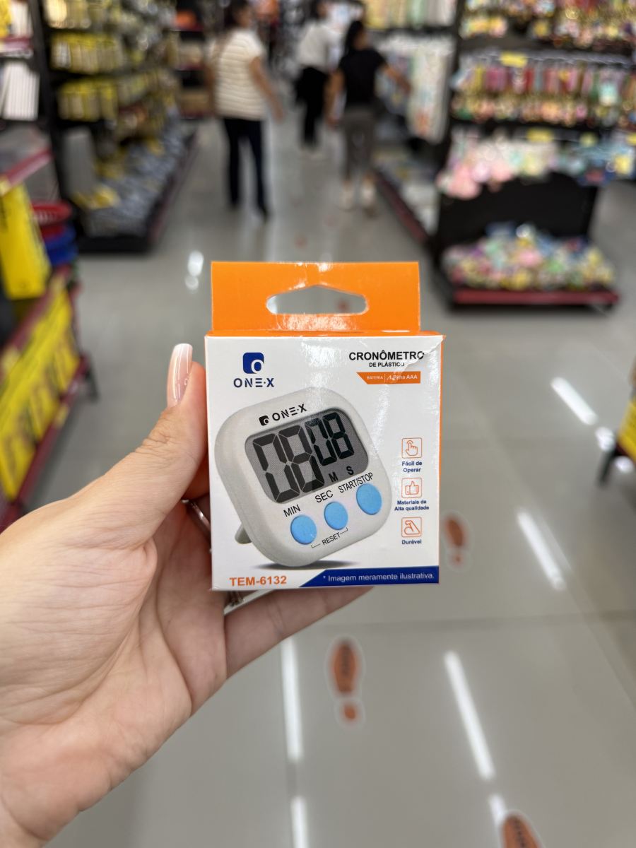 ONEX 计时器 TEM-6132，数字显示，便携式设计，适合厨房和运动