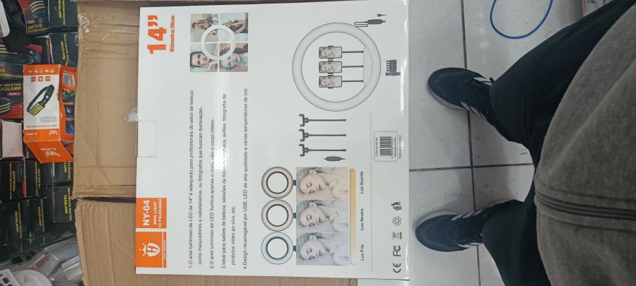 NY-04 14寸环形补光灯，适用于摄影、直播，带三脚架和手机夹