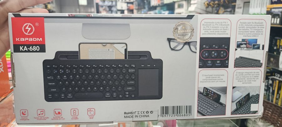 KAPDOM KA-680 无线键盘 带触控板 2.4G + BT1 + BT2
