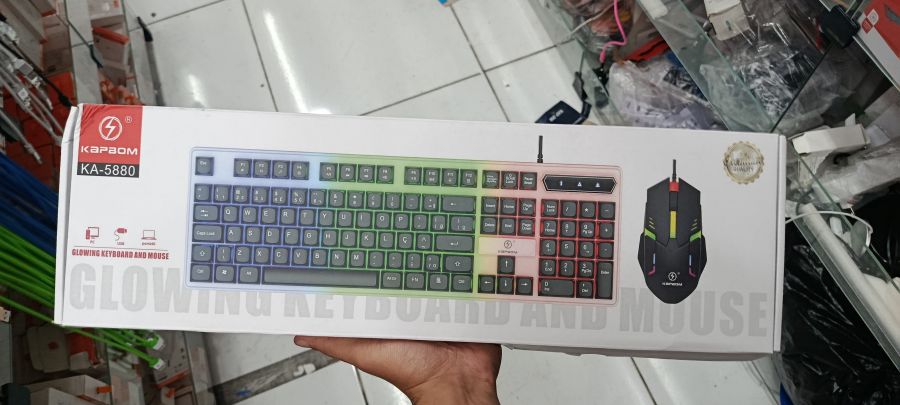 KAPBON KA-5880 发光键盘鼠标套装，RGB背光，游戏必备