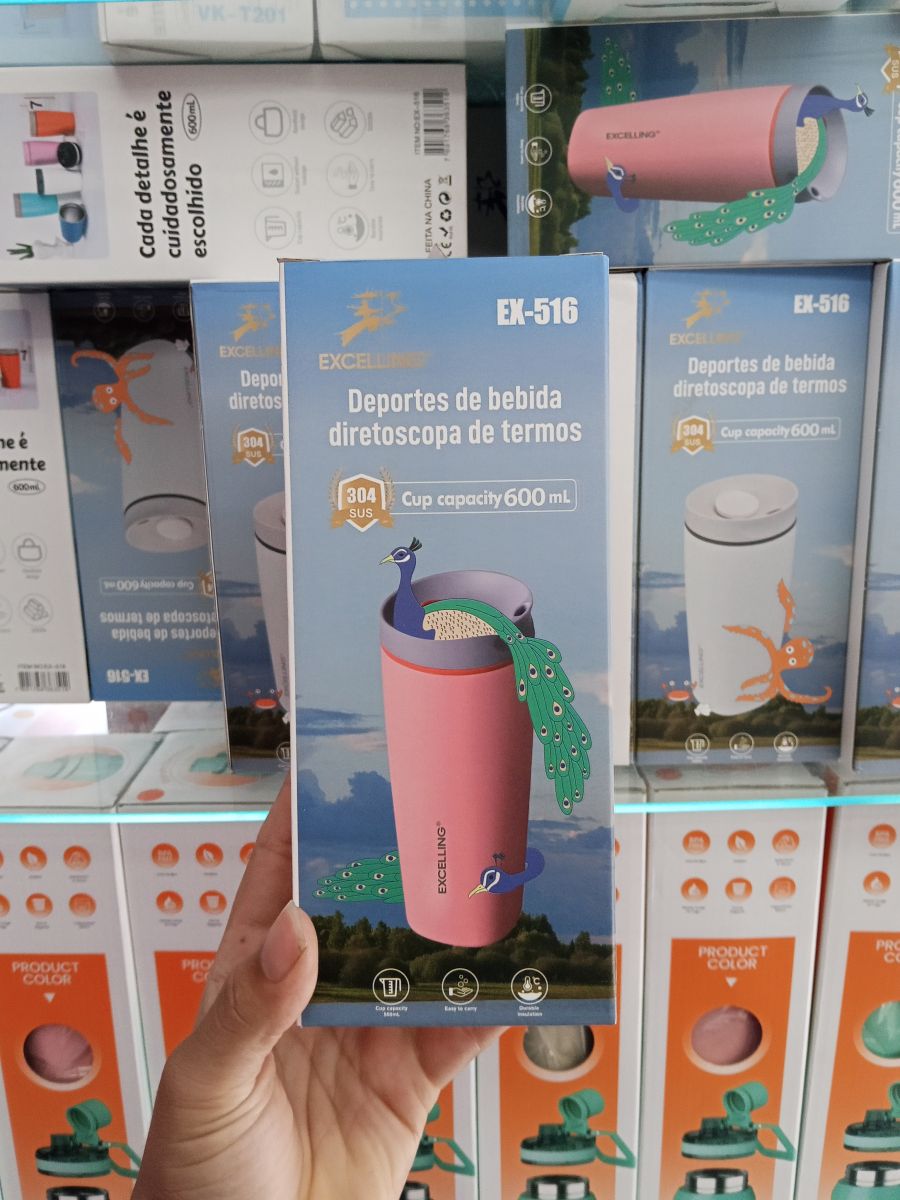 EXCELSIOR 304不锈钢保温杯 600ml 便携式饮水杯 粉色