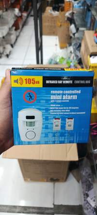 遥控迷你报警器，105分贝，红外线感应，带2个遥控器
