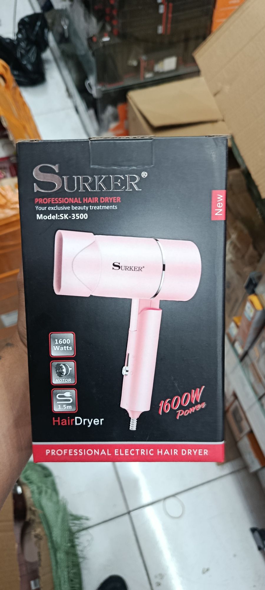 SURKER 1600W专业电吹风，粉色，SK-3500，适合美容院使用