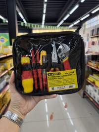 BOMWINK绝缘电工工具套件，包含螺丝刀、扳手等，便携收纳包