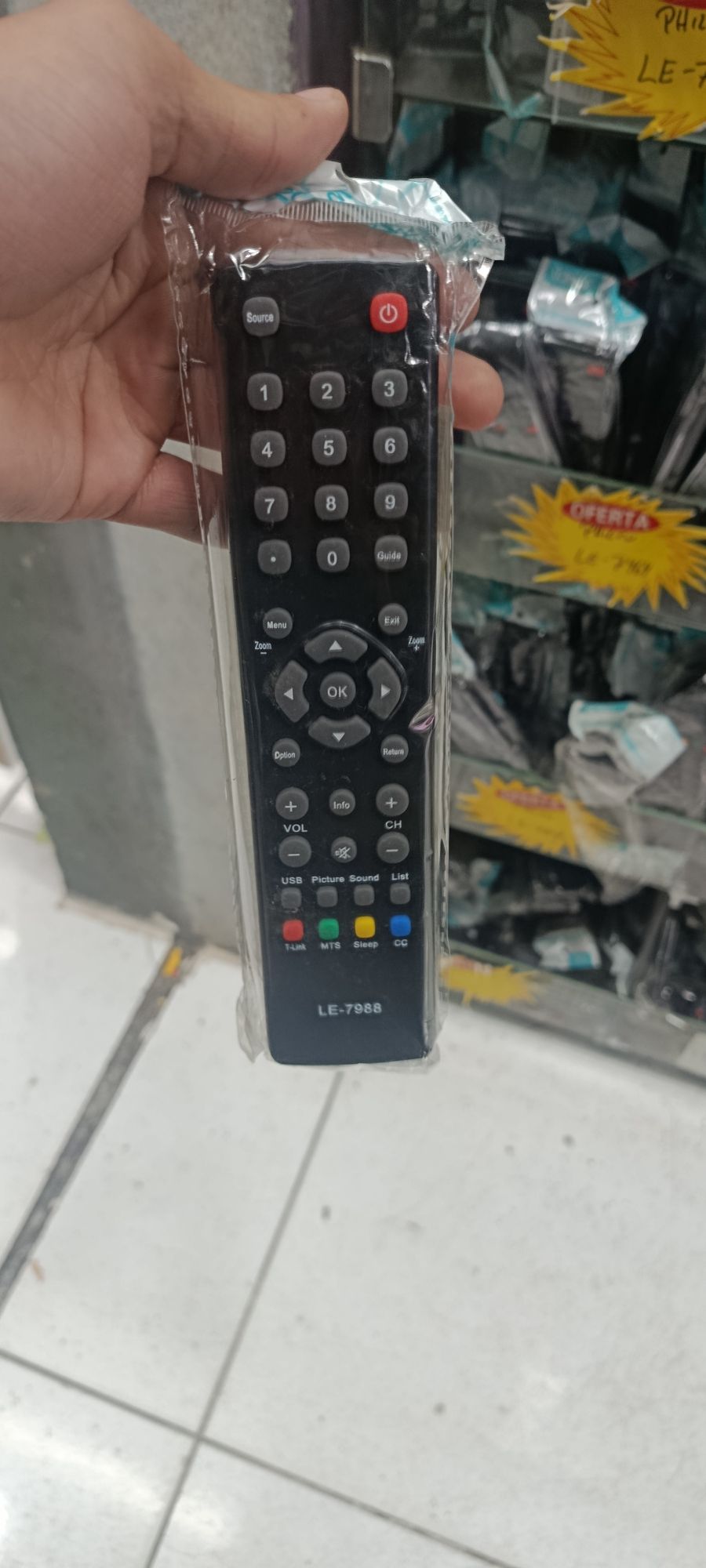 LE-7522电视遥控器，带Netflix快捷键，黑色，适用于多种品牌