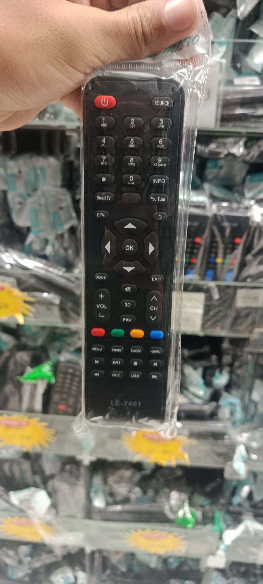 LE-7522电视遥控器，带Netflix快捷键，黑色，适用于多种品牌