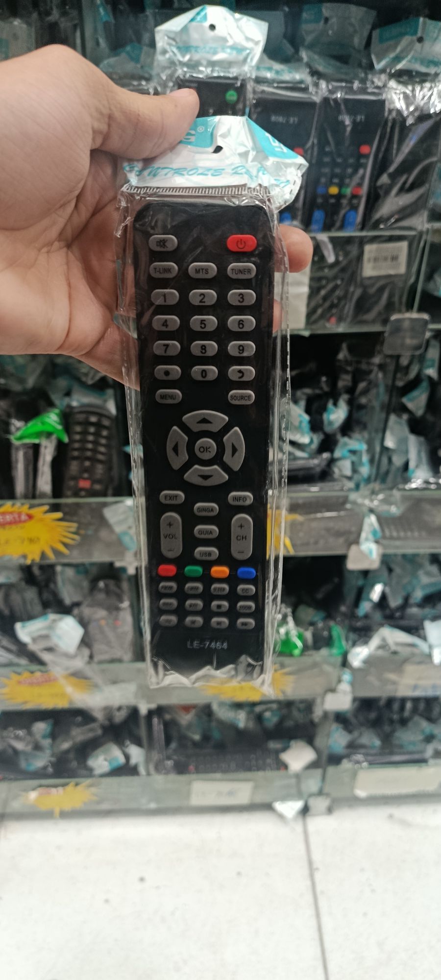 LE-7522电视遥控器，带Netflix快捷键，黑色，适用于多种品牌