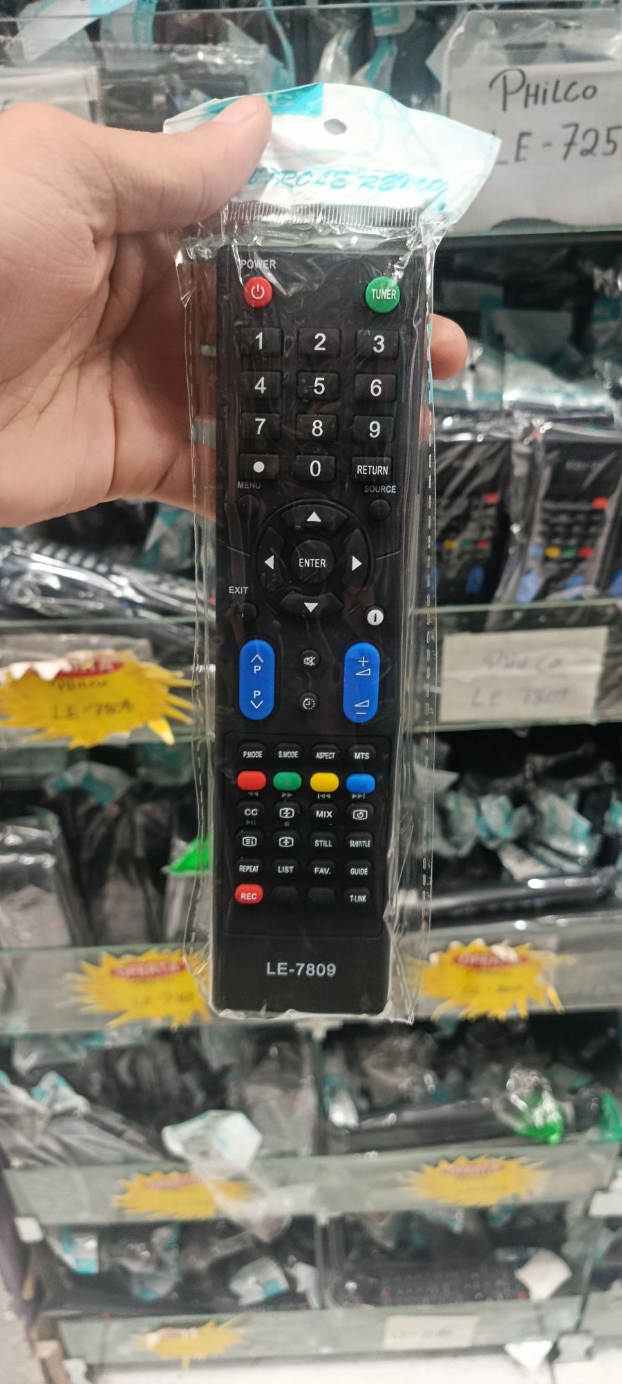 LE-7522电视遥控器，带Netflix快捷键，黑色，适用于多种品牌