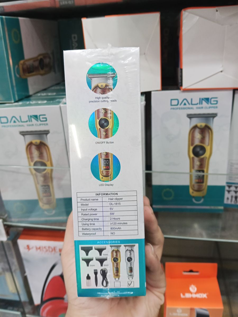 达灵专业理发器，金色星星设计，带LED显示，适合家庭和理发店使用