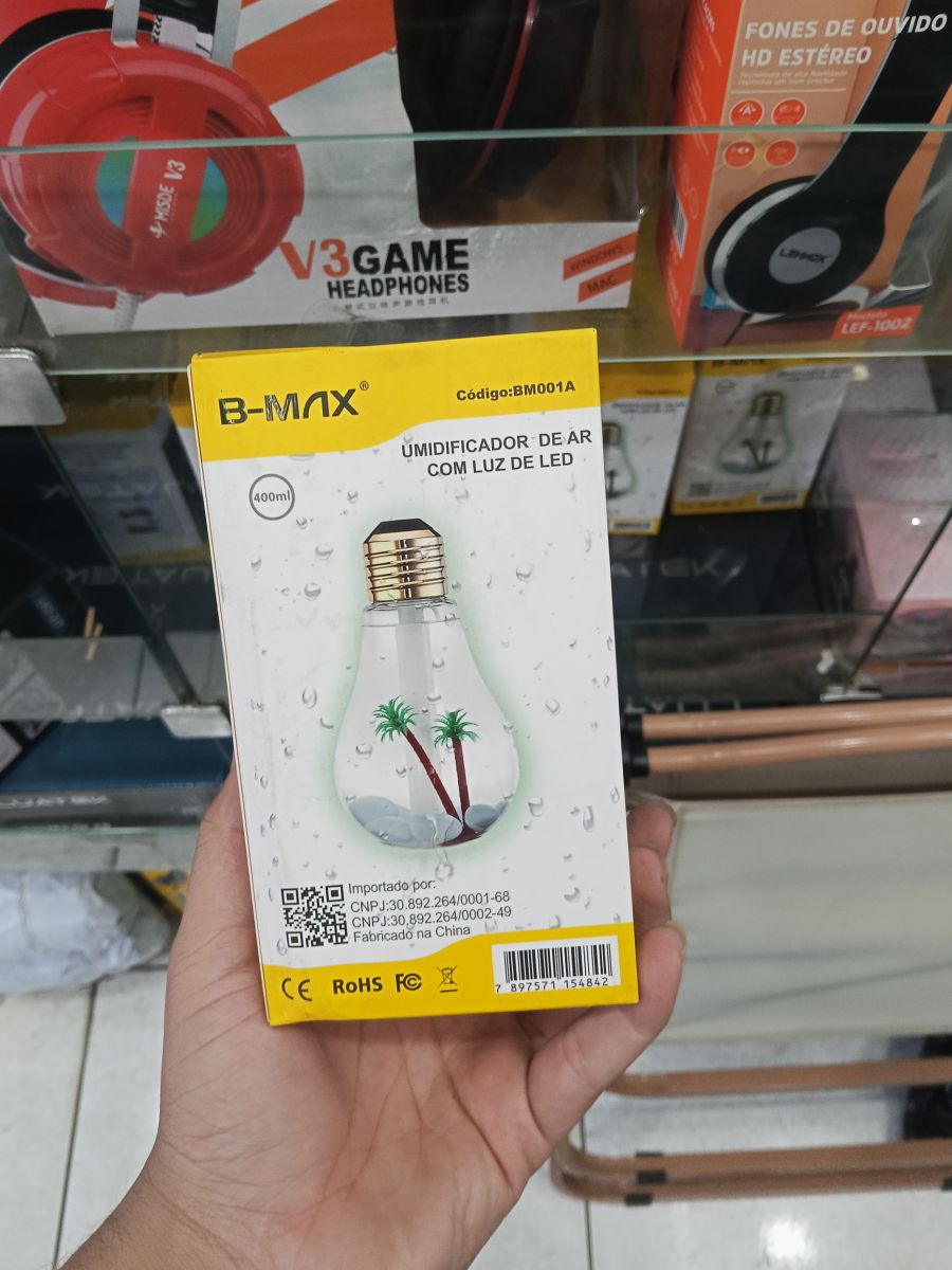 B-MAX 600ml LED灯泡加湿器，带灯光，适合家庭和办公室使用