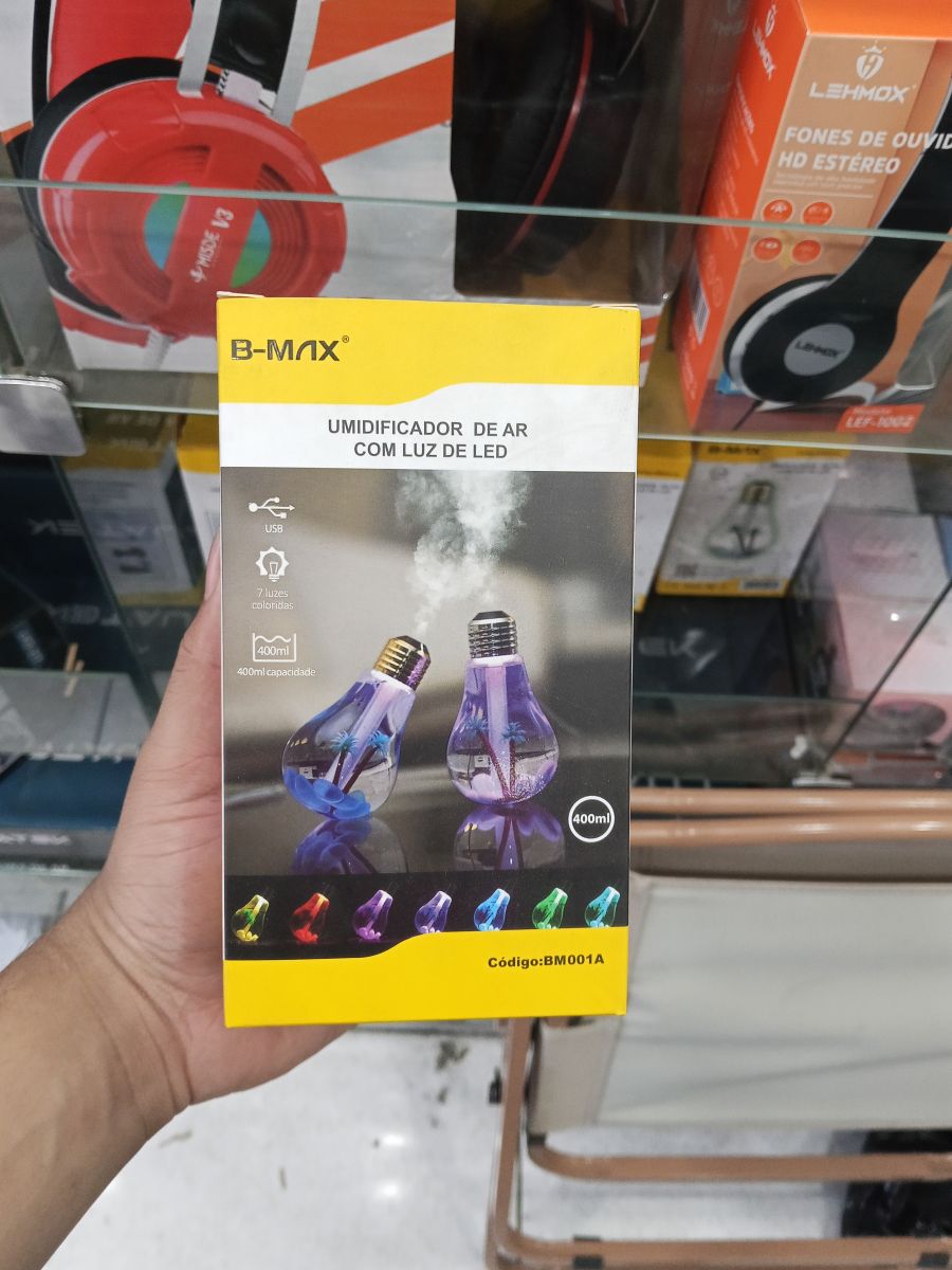 B-MAX 600ml LED灯泡加湿器，带灯光，适合家庭和办公室使用