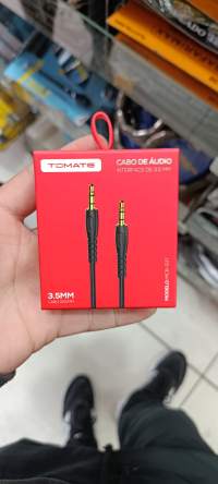TOMATE 3.5mm音频线，适用于各种设备，黑色，1米