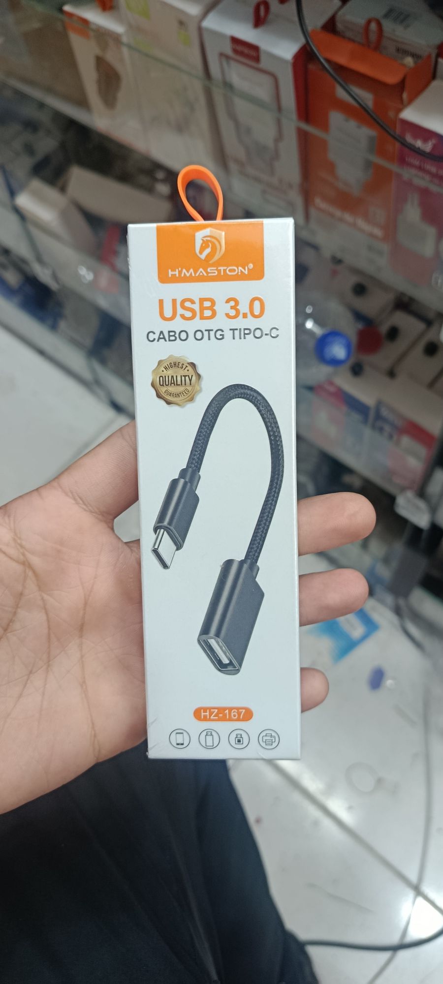 H'MASTON USB 3.0 OTG Tipo-C 数据线，黑色，型号HZ-167