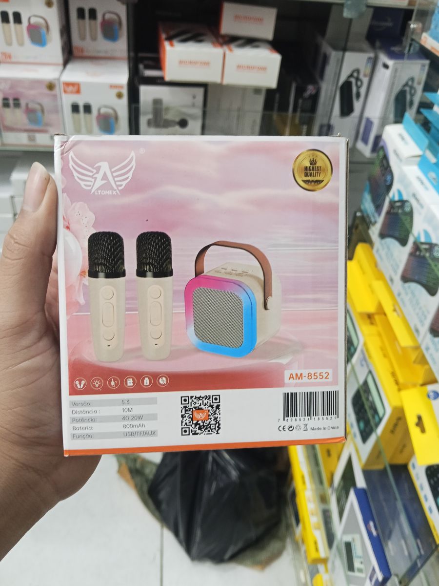 Aikoma AM-8552 无线麦克风音响套装，20W功率，便携设计，适合家庭聚会