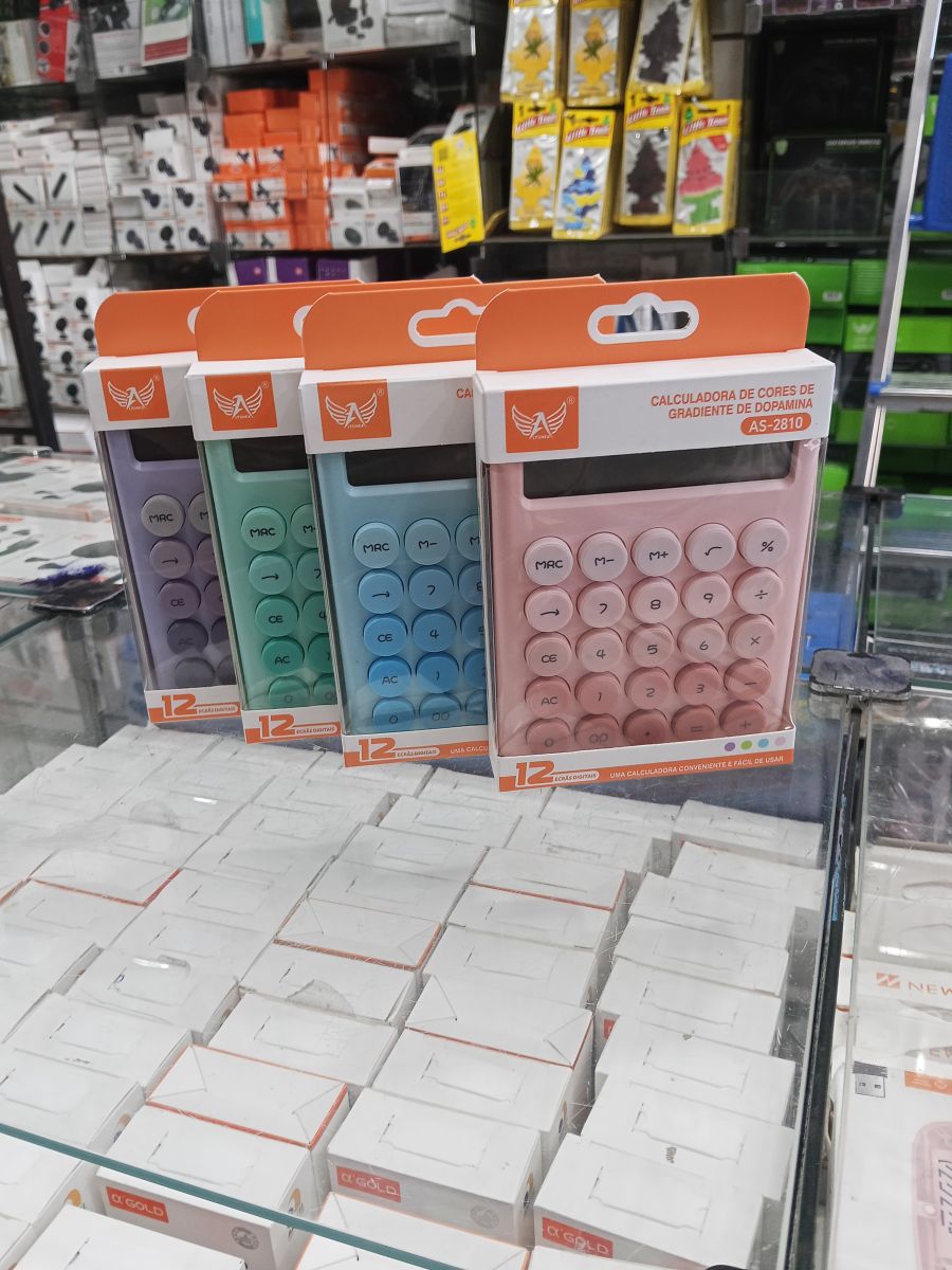 渐变色计算器 AS-2810，12位数，适合学生和办公使用