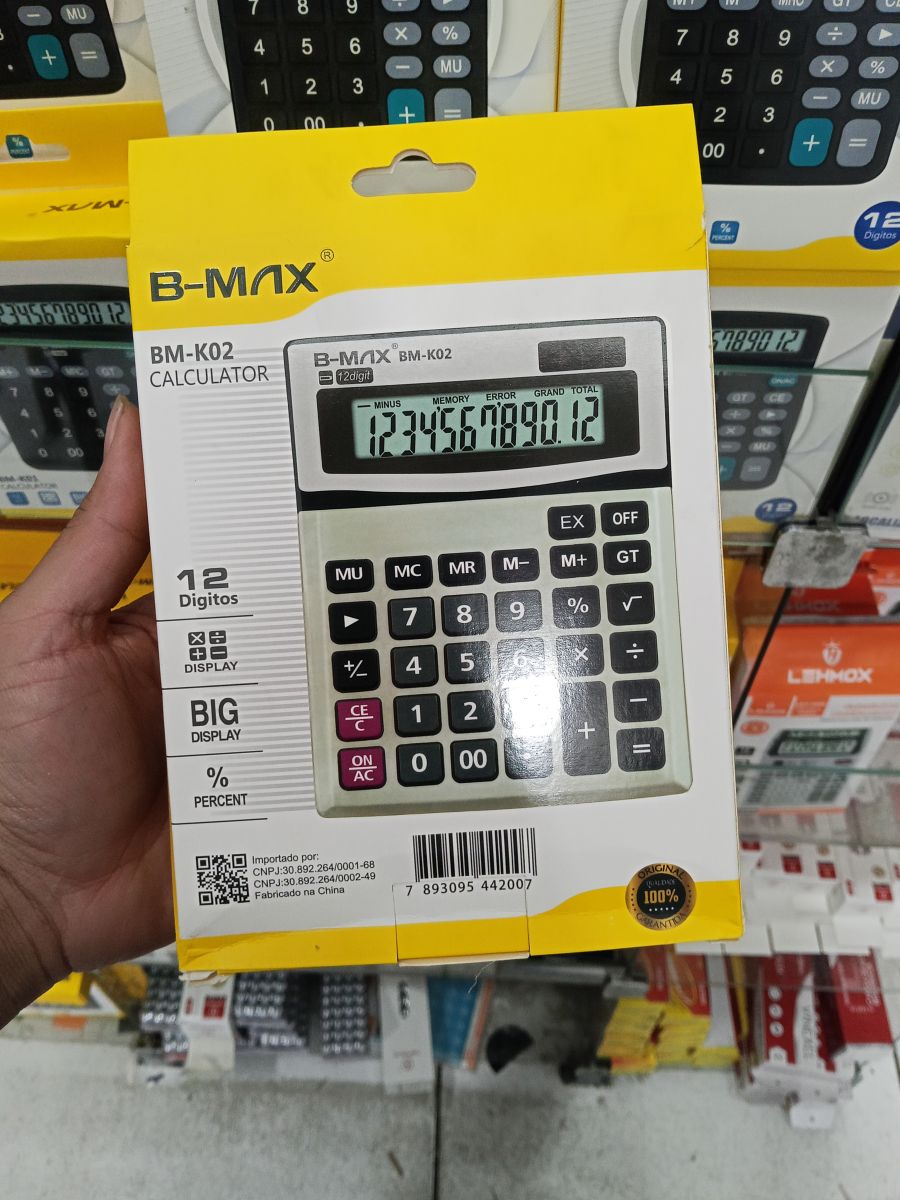 B-MAX BM-K02 12位大显示计算器，适合学生和办公使用
