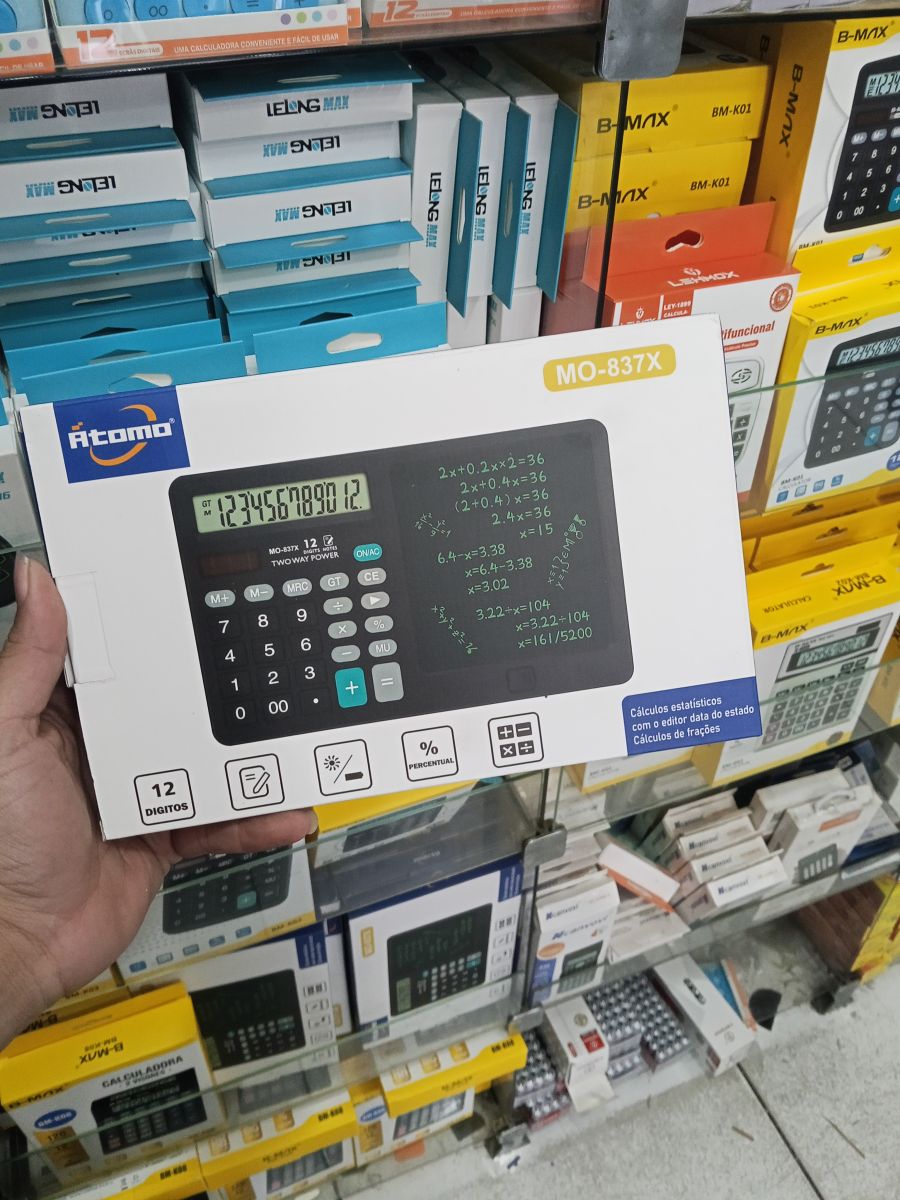 Átomo MO-837X 12位数科学计算器，适合学生和专业使用，带多种计算功能