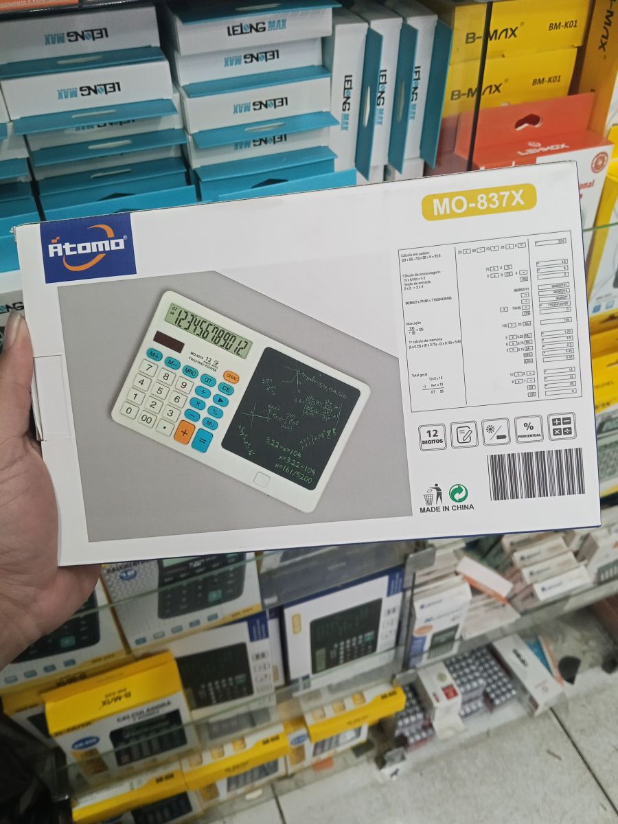 Átomo MO-837X 12位数科学计算器，适合学生和专业使用，带多种计算功能