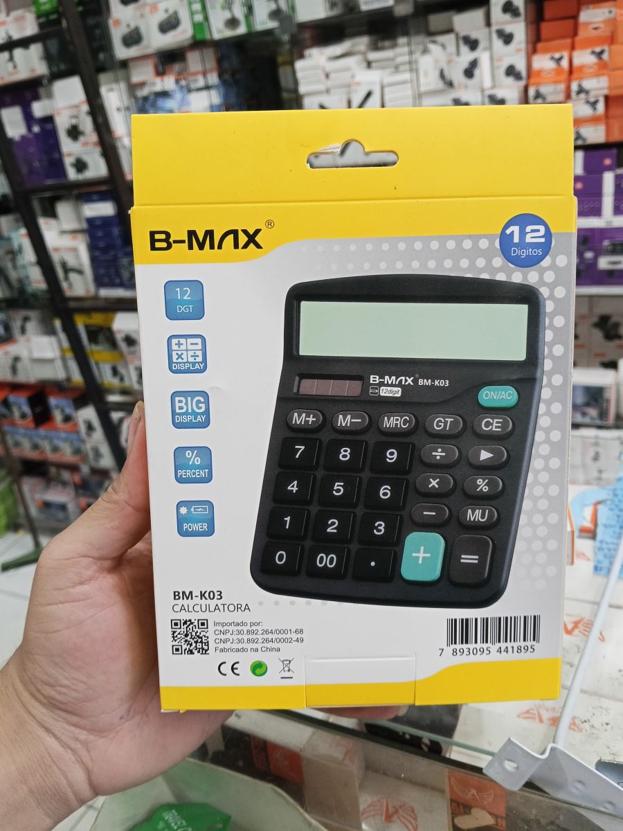 B-MAX BM-K03 12位大屏计算器，适合学生和办公使用