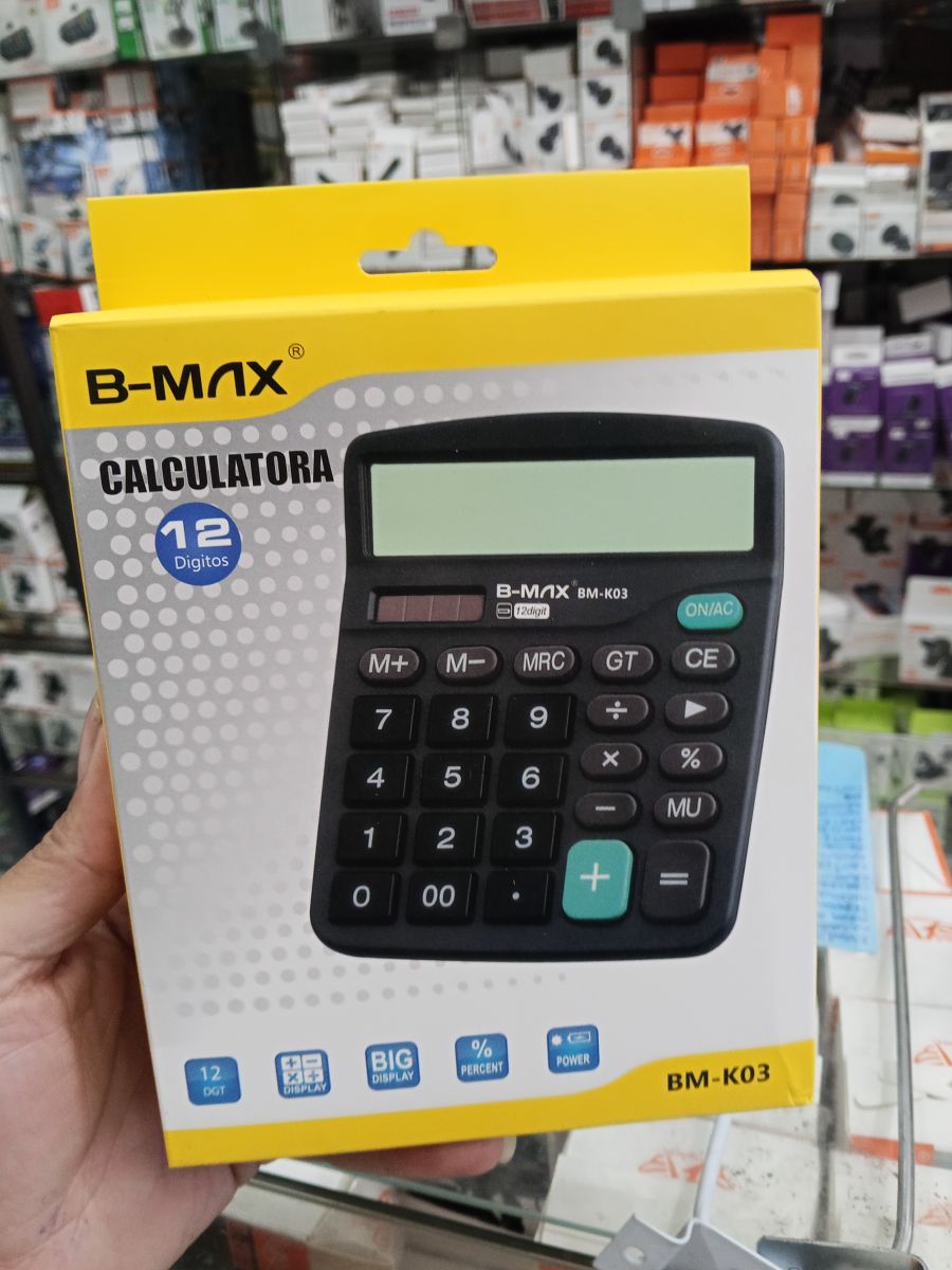 B-MAX BM-K03 12位大屏计算器，适合学生和办公使用