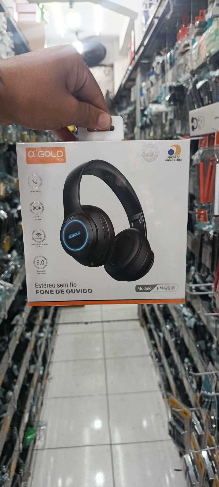 α GOLD Pro 无线耳机 Fone de Ouvido FN-G805，蓝牙，6小时续航，黑色