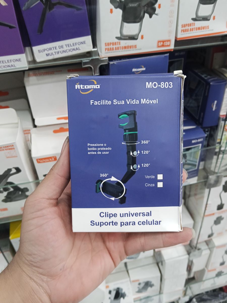 ATOMO手机支架 MO-803，360度旋转，适用于多种手机，绿色和灰色可选