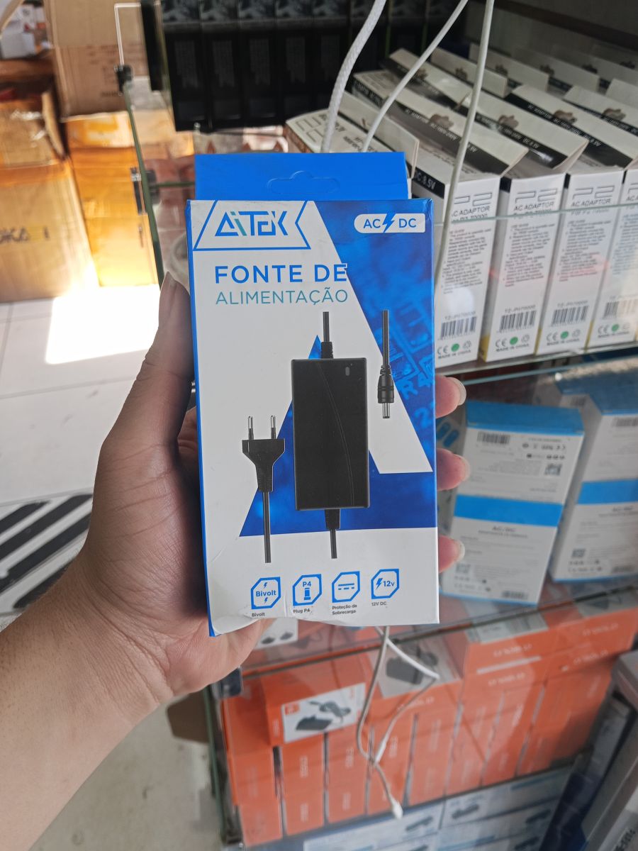 ATEK电源适配器，AC/DC，适用于多种设备，黑色