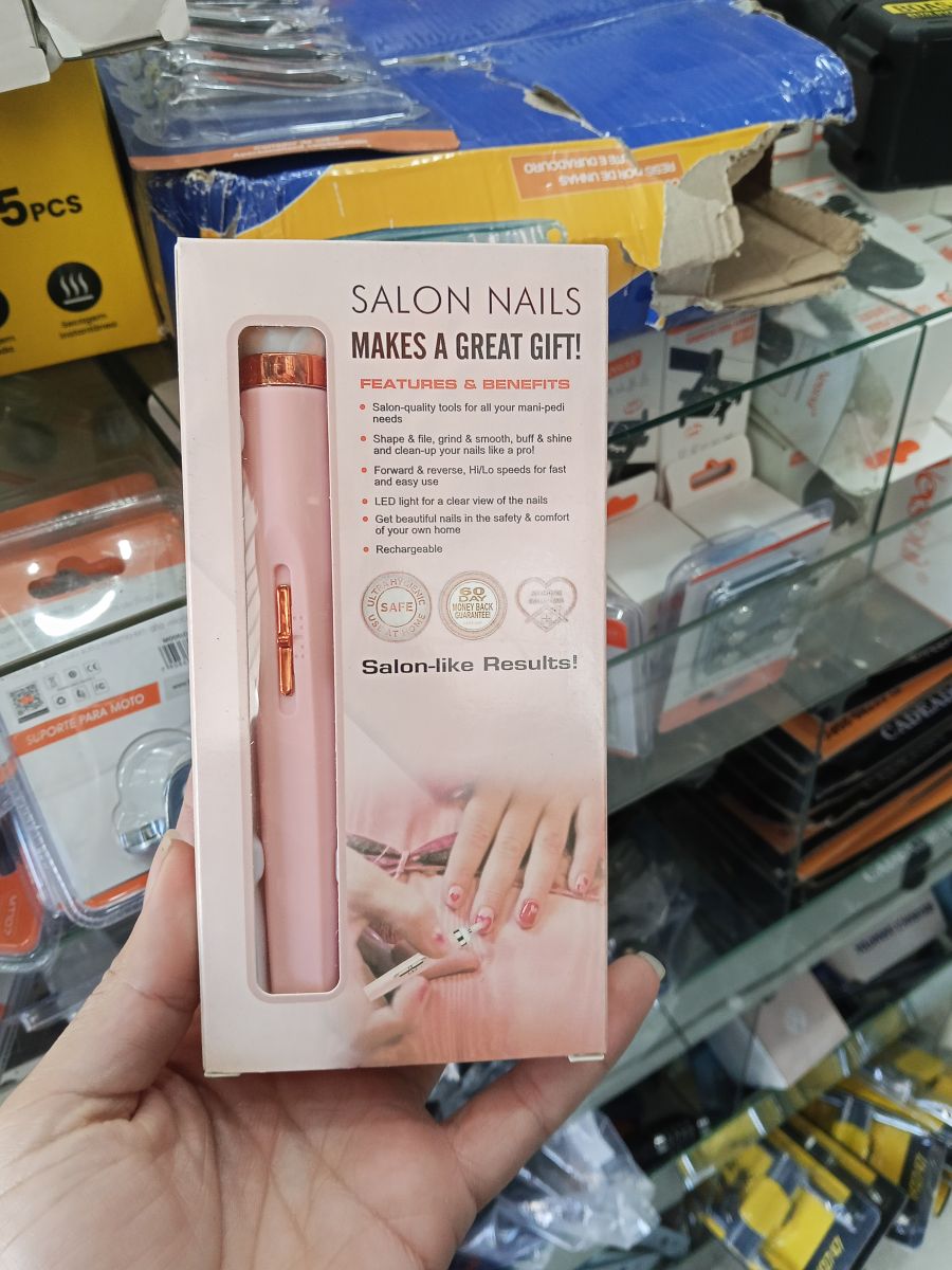 美甲工具 便携式指甲修整器 LED灯设计 粉色