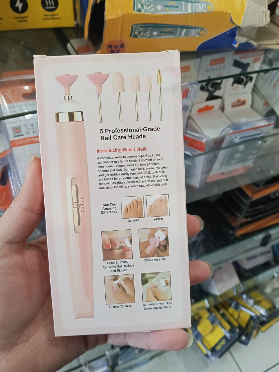 美甲工具 便携式指甲修整器 LED灯设计 粉色